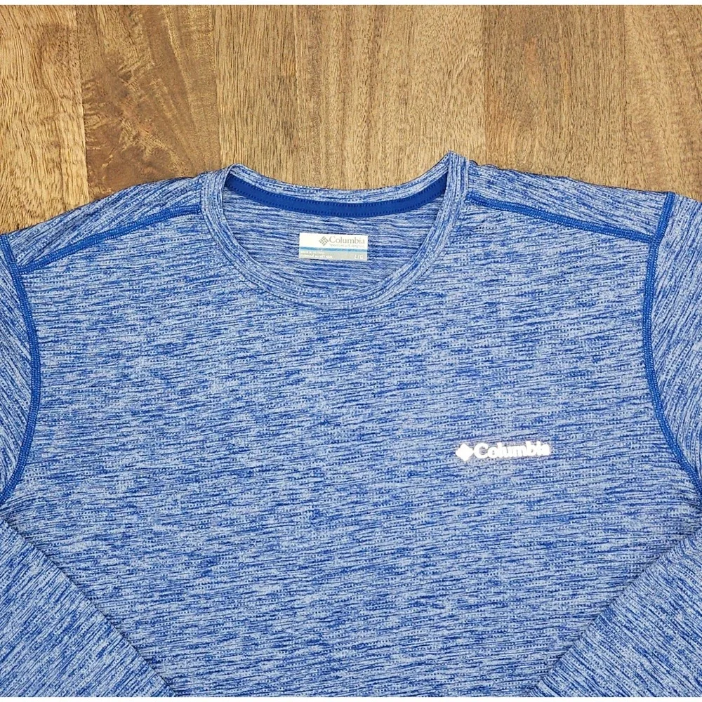 Columbia Omni-Wick T-Shirt Men's L Blue Activewear Long Sleeve Outdoor